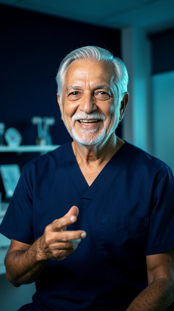 Glaucoma consultant explaining: “One high reading is not a reason to operate.”